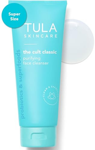 TULA Probiotische Hautpflege Gesichtsreiniger, tiefe Porenreinigung, entfernt Make-up, ist nährend und spendet Feuchtigkeit, 6,7 Unzen.
