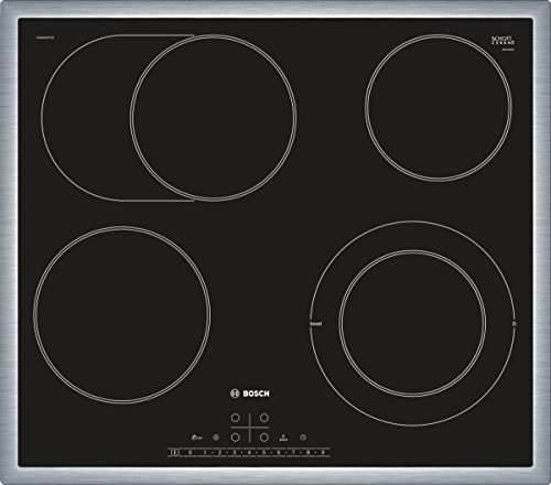 Bosch PKN645FP1E Serie 6 Elektrokochfeld (autark) / 60 cm/Schwarz/Umlaufender Rahmen/DirectSelect / 17 Leistungsstufen/PowerBoost/ReStart/ohne Kindersicherung