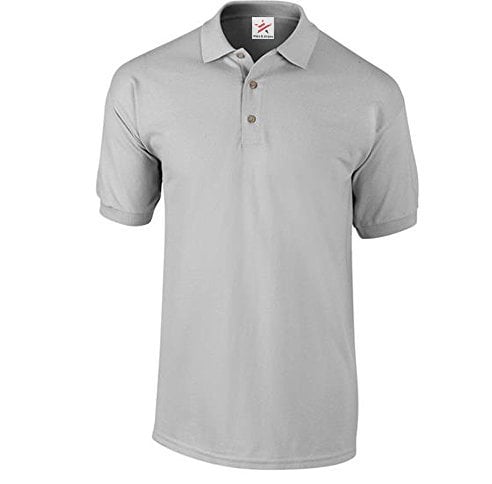 XLarge Heather Grey Quality Polo Shirts with Front Placket and Button Ideal for Work wear or Casual wear