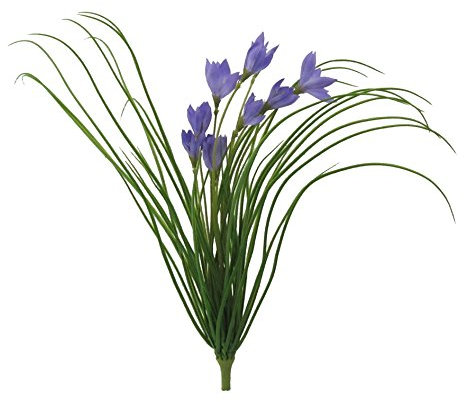 creativ home Kunstpflanze Gras - WILDKROKUSBUSCH mit 9 Krokus - Blüten. Ca 43 cm. In FLIEDER-85
