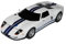alles-meine.de GmbH Ford GT40 Coupe Weiss mit blauen Streifen 1/43 Modellcarsonline Modell Auto mit individiuellem Wunschkennzeichen