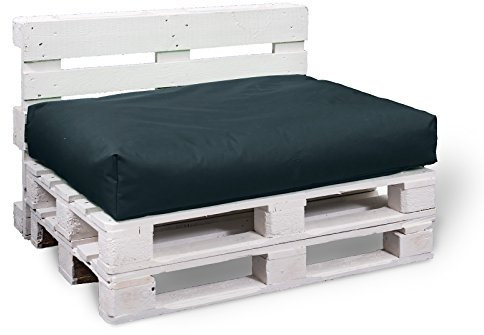 BuBiBag Palettenkissen - Beanbag Sitzauflage für Paletten | Sitzfläche für In & Outdoor | Sitzkissen in versch. Größe & versch. Farbe (80x60x15 cm, schwarz)