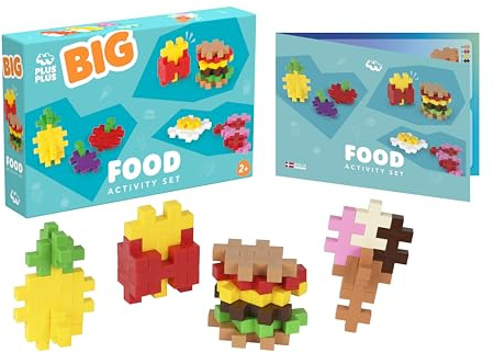 PLUS PLUS Big Activity Set, Food - Large Building Blocks for Toddlers