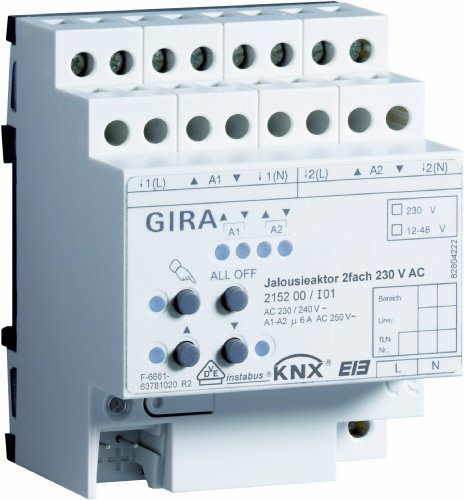Gira 215200 Jalousieaktor 2 Fach 230V AC KNX EIB REG
