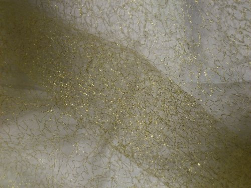 Tüll Stoff GLITZER gold Lurex Meterware