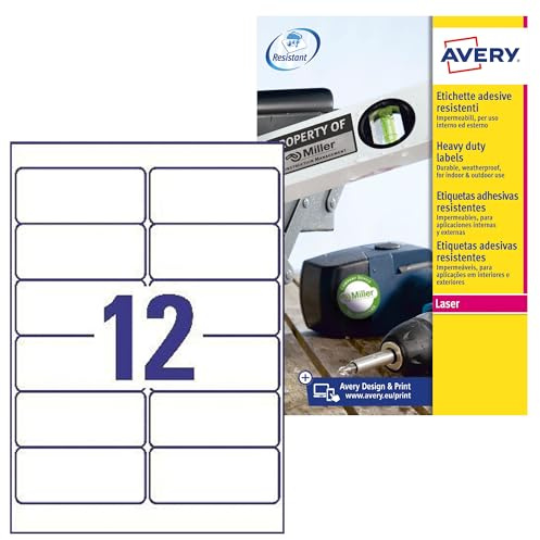 AVERY Zweckform Italien L6 Etiketten aus Polyester 99.1 x 42.3 weiß