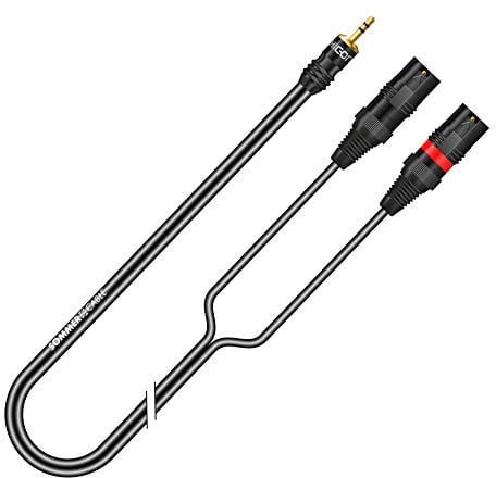 Sommer Cable 5m Y-Kabel splitbar 3pol 3,5mm Miniklinke auf 2x XLR männlich Stereo Adapterkabel 500cm Onyx - ON9V-0500-SW