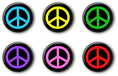6 Peace Frieden Buttons Anstecker Friedenbuttons Buttonset Ansteckbuttons #1 (2,5cm)