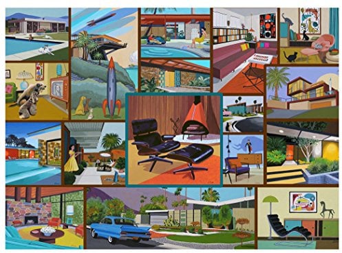 Hennessy Puzzles - Mid Century Modern Jigsaw Puzzle - 1000 Stück - Erwachsene Jigsaw Puzzle - Original Kunstwerk - Made in USA aus Recyclingmaterialien