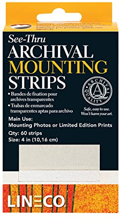 Lineco See-Thru Archival Mounting Strips 60/Pkg-4