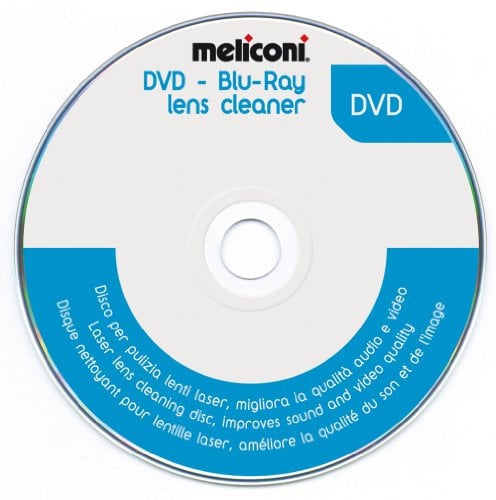 Meliconi DVD Blu-Ray Objektivreiniger Disc + 5.1 Audiosystem Check für DVD-Player, Spielkonsolen, PC, DVD