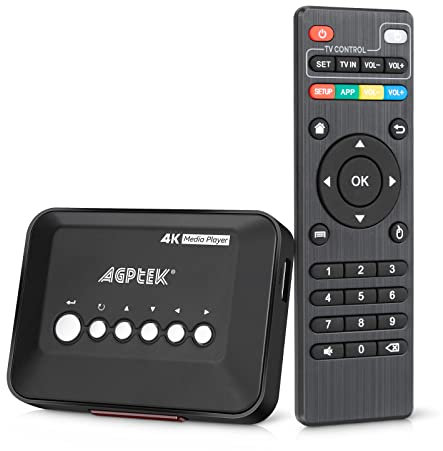 AGPTEK 1080P Full HD Digital Multi TV Mediaplayer Medienspieler Medienspieler mit Fernbedienung für 1080P HD USB SD MMC RMVB MP3 Avi MPEG Divx MKV