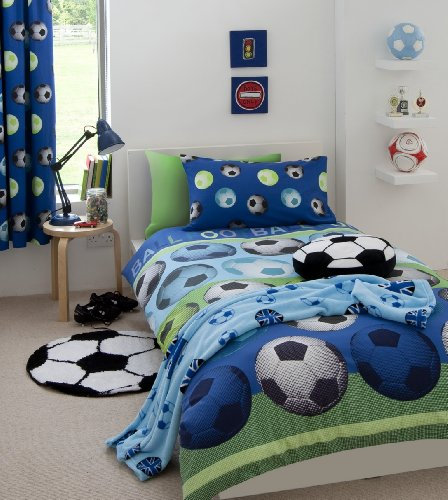 Catherine Lansfield Kids Football Double Quiltset, Blue