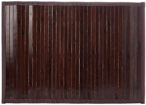 iDesign Formbu Tapis de Sol Antidérapant, Petit Tapis Bambou, Brun Moka