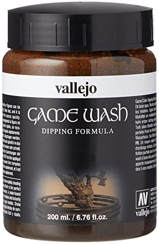 Vallejo Game Wash Pintura Acrílica Wash Sepia para Aplicar Efectos de Sombras y Luces, 200 ml. de Forma Fácil y Rápida
