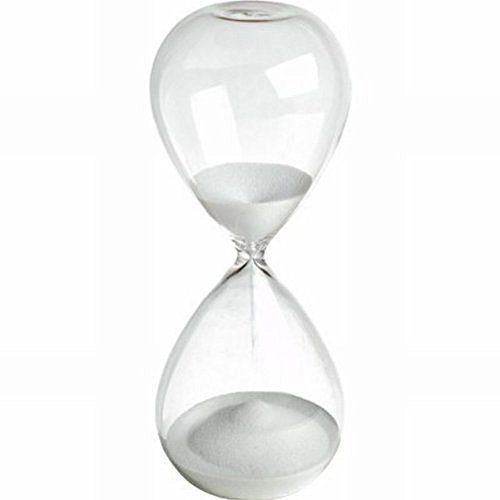 Grand sablier coloré en verre tendance - Décoration d’intérieur ou cadeau de Noël et d'anniversaire, blanc, 5 Minutes