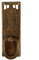 Holzando Jugendstil Möbelgriff Schlüsselschild aus Messing antik Patina (9028/A4.01)