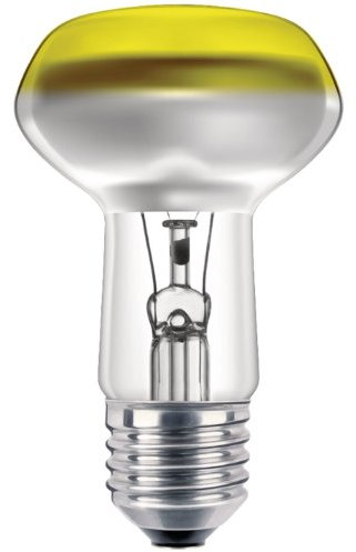 Philips incand. Colored Refl. Lamp – (40 W, NR63, E27, 190 lm, 1000 H, warmweiß, gelb)