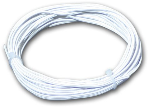 world-trading-net - 10m Zwillingslitze, Querschnitt 0,14mm², Kupferlitze weiß ummantelt