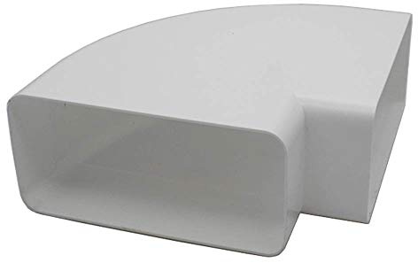 Kair 150 x 70mm 90 Degree Horizontal Rectangular Plastic Duct Elbow | Fits over 150 x 70mm rectangular flat channel pipe, Suitable for concealed installation, Both ends are female spigots
