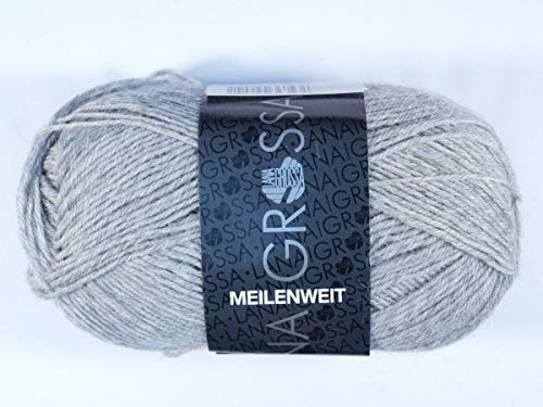 LANA GROSSA Meilenweit 50g | Sockenklassiker, waschmaschinenfest | Handstrickgarn aus 80% Schurwolle & 20% Polyamid | 50g Wolle zum Stricken & Häkeln | 210m Garn FB1346