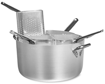 Pentole Agnelli ALMA15340 Casseruola con 4 Colapasta A Spicchio Alto Spessore 3 Millimetri con 2 Maniglie Inox, Diametro 40 cm