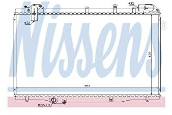 NISSENS Kühler Motorkühlung Kühler Wasserkühler Motorkühler Netzbreite 748mm Netzlänge 425mm Netztiefe 26mm 63791