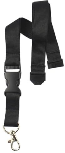 10 x unbedruckte Schlüsselbänder, Schlüsselband Lanyard neutral ohne Druck 20 mm breit, Steckverschluss Sicherheitsverschluss (schwarz)