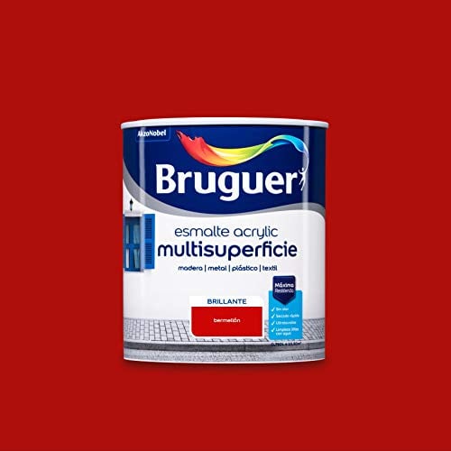 Bruguer Acrylic Multisuperficie Esmalte al agua Brillante Bermellón 750 ml