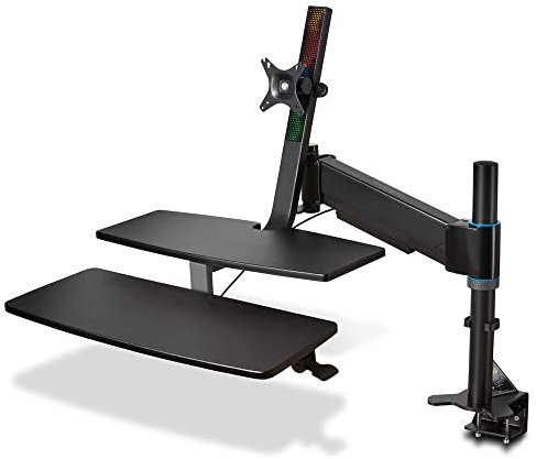 Kensington Sit/Stand Desktop Stand - SmartFit Sit/Stand Workstation for Single Monitor and Two Shelves (K55792WW)