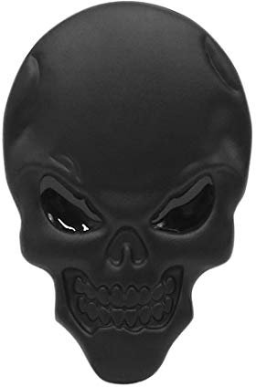 sourcing map Totenkopf schwarz Bone Car Body 3D Emblem Selbstklebende Decor Aufkleber de
