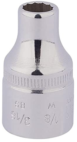 Draper 24799 Elora Bi-Hexagon Socket, 1/2 Square Drive, 1/8 BSW, Blue