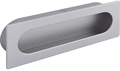 Muschelgriff Azan Breite 125 mm, Einlassmaß 121 x 39 mm, ZN alufarbig