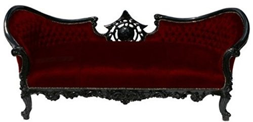 Casa Padrino Barock Sofa Vampire Bordeauxrot/Schwarz- Limited Edition - Lounge Couch