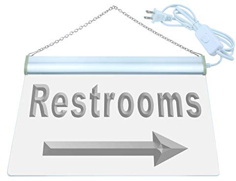 ADVPRO m049-b Restrooms Toilet Arrow Right Neon Light Sign Barlicht Neonlicht Lichtwerbung