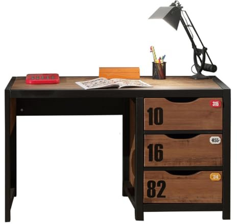 Vipack 'Autobett axbu1319 Alex Büro Kiefer massiv Natur 130 x 60 x 75 cm