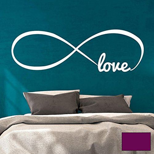 Wandtattoo Wandaufkleber endlose Liebe Unendlichkeit Symbol Infinity Love M1764 - ausgewählte Farbe: *Lila* - ausgewählte Größe: *XXL - 140cm breit x 45cm hoch*