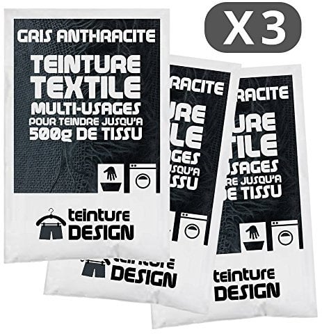 Teinture Design - Juego de 2 bolsas para lavado de ropa y tejidos naturales, color gris oscuro