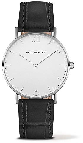 PAUL HEWITT Unisex Adult Analogue Quartz Watch with Leather Strap PH-SA-S-St-W-15S, Multicoloured, Bracelet