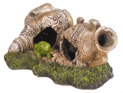 Europet Bernina 234-107577 Decor-Amphoren mit Frosch 13 x 9.5 x 7 cm