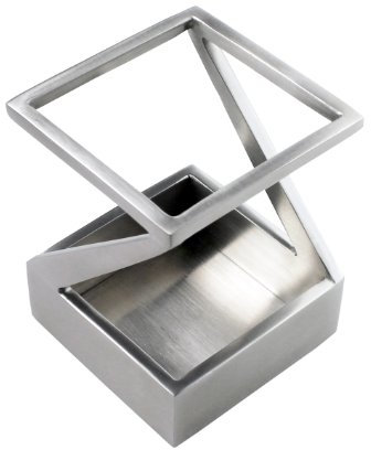 ArtsOnDesk Moderne Kunst Stiftehalter St203 Edelstahl Satiniert Stifteköcher Stiftebecher Stiftablage Stiftebox Feder Füller Schreibtisch-Accessoire Schreibtisch Kugelschreiber Bleistift Geschenk
