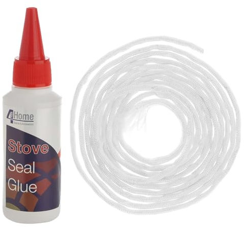 Stove Rope Door Seal Wood Log Burner Fire Glass Glue Adhesive 3 Metres / 100ml (Rope Thickness: 3mm)