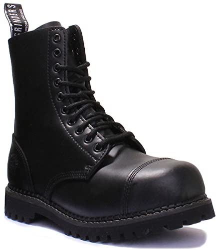 Grinders Stag CS Steel Toe 10 Eyelet Lace up Boot (11 US, Black)