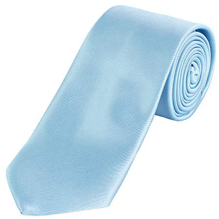 DonDon Herren Krawatte 7 cm klassische handgefertigte Business Krawatte Hellblau für Büro oder festliche Veranstaltungen