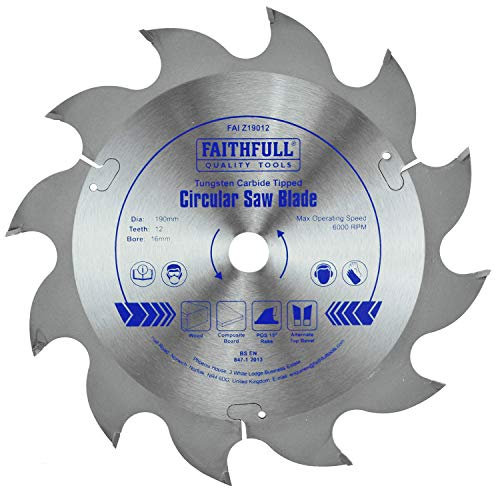 Faithfull TCT Circ Saw Blade 190 X 16 X 12T