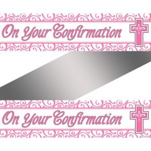 Banner Konfirmation, 2,7 m, Rosa