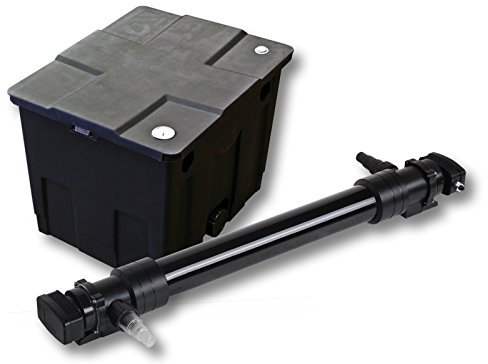 SunSun Komplettset: CBF-350 Teichfilter bis 12000 L Teichfilteranlage als Durchlauffilter, CUV-672 Teichklärer UVC Klärer mit 72 Watt UV-C Leistung