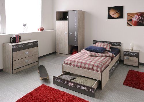 Parisot Kinder- und Jugendzimmer 4-TLG Fabric 1 Esche-grau