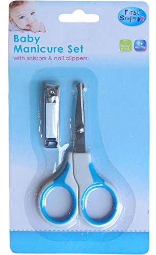 Baby Manicure Set with Scissors and Nail Clippers (Blue)