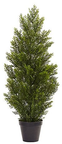 Nearly Natural 3 ft Artificial Mini Cedar Pine Tree for Home Decor